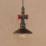 lampe suspendue industrielle vintage métal vieilli noir rouge doré câble fixe éclairage chambre salonhôtel