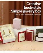 boîte bijoux velours aimantée couleurs rouge rose verte classique rangement bijoux créatif livre