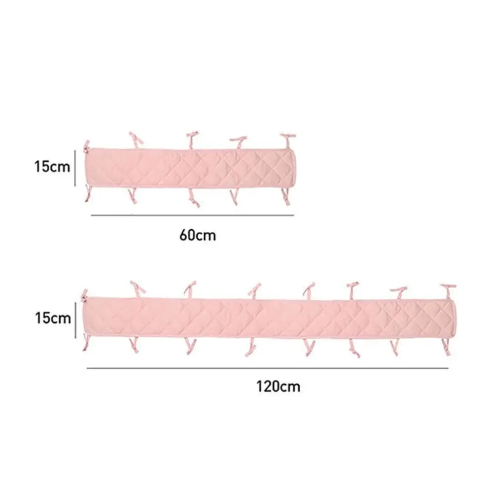 coussin lit bébé coton rose quilté moderne rubans fixations 60cm 120cm