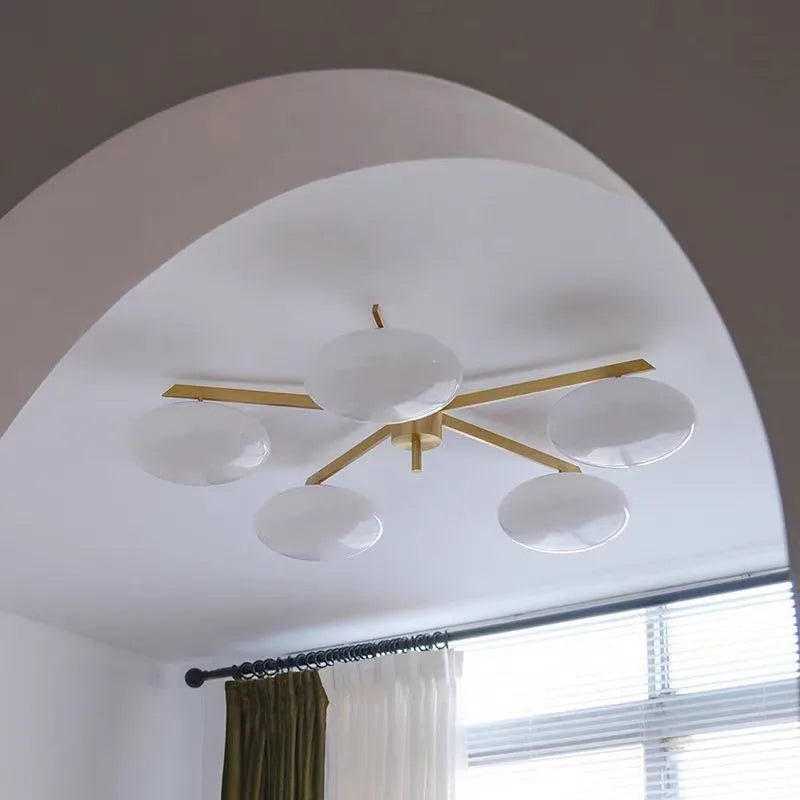 applique murale moderne dorée sphères translucides led touchette interrupteur blanc chambre salon