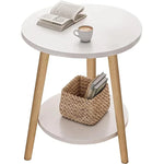 table ronde moderne étagère bois clair scandinave hauteur 55cm diamètre 38cm