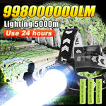 lampe frontale led 30w noir blanc texture mat camping chasse pêche modes lumière avertissement