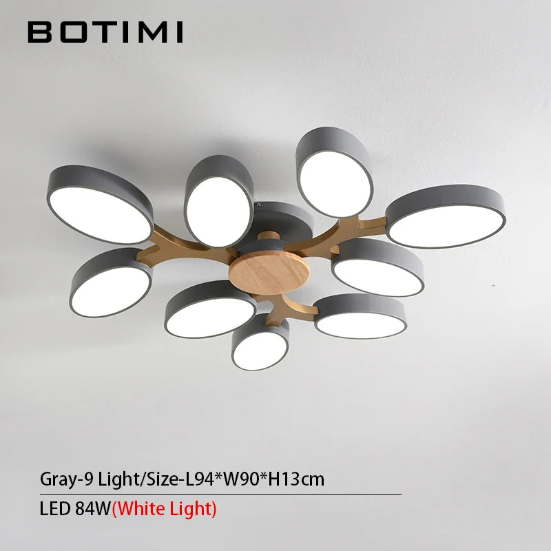 plafonnier moderne blanc bois éclairage led surface montée flux lumineux 249 2000 mètres carrés