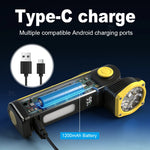 lampe torche rechargeable led noire jaune camping survie intense clips moderne