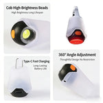 lampe camping portable blanc moderne rechargeable crochets étanche 160lm contrôle tactile