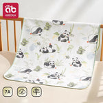drap bébé panda imprimé doux blanc vert noir orange rose bleu floral