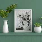 pochoirs stencil moderne gouttes peinture blanc noir or rose bleu abstrait bricolage décoration maison