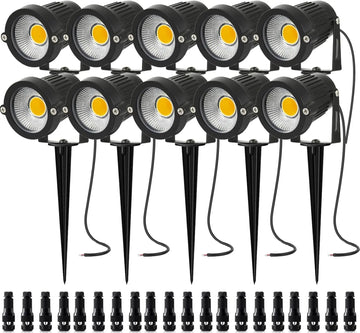 projecteurs led solaires noirs modernes 12v ip65 12pcs piquets transformateur