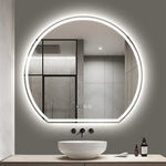 Miroir LED intelligent demi-rond blanc