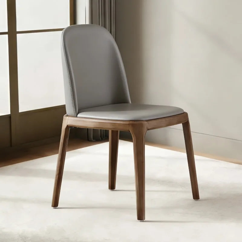 chaise salle manger moderne élégante bois rembourrée marron clair gris minimaliste italien adultesco