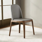 chaise salle manger moderne élégante bois rembourrée marron clair gris minimaliste italien adultesco