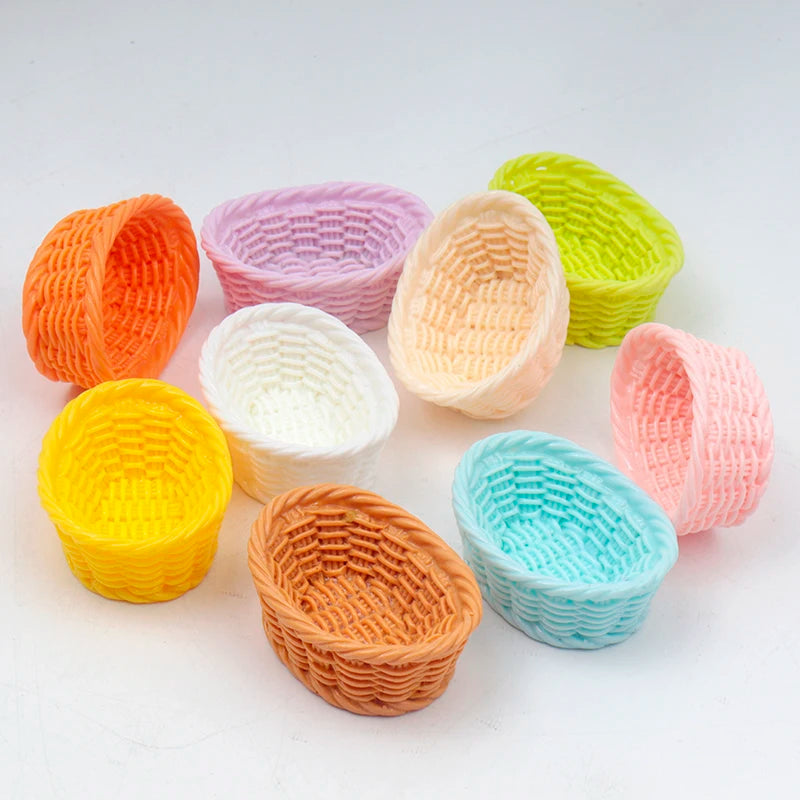 paniers tissage orange rose vert blanc jaune bleu traditionnels set craft déco