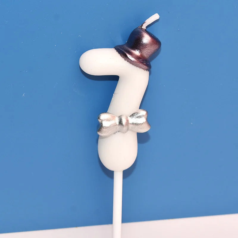 bougies chiffres blanc violet argent décoratives festives tringles numérotées cire soja sans flamme