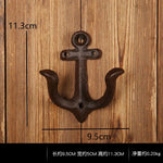 porte clés mural vintage porte clés clé marteau tournevis rustique imprimé poisson