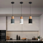 Lampes suspendues modernes minimalistes bois clair blanc noir câble ampoule tension 90 260V flux