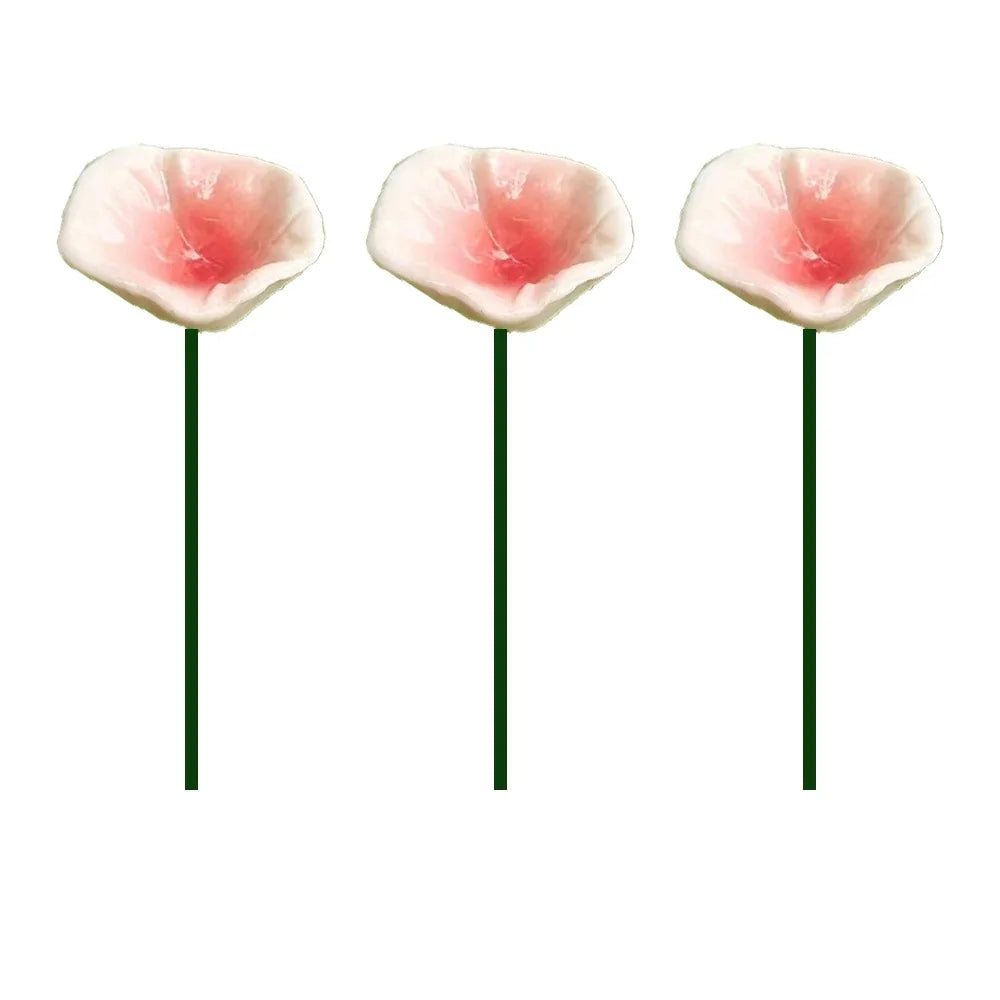 supports papillons artificiels fleurs simples modernes décoratifs tringles rose blanc jaune vert