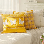 housse coussin fleurs jaunes polyester nordic moderne décoration canapé maison voiture 45x45cm 30x50cm