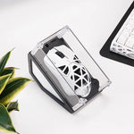 support souris transparent moderne clips ventilation jeu acrylique minimaliste đen trắng