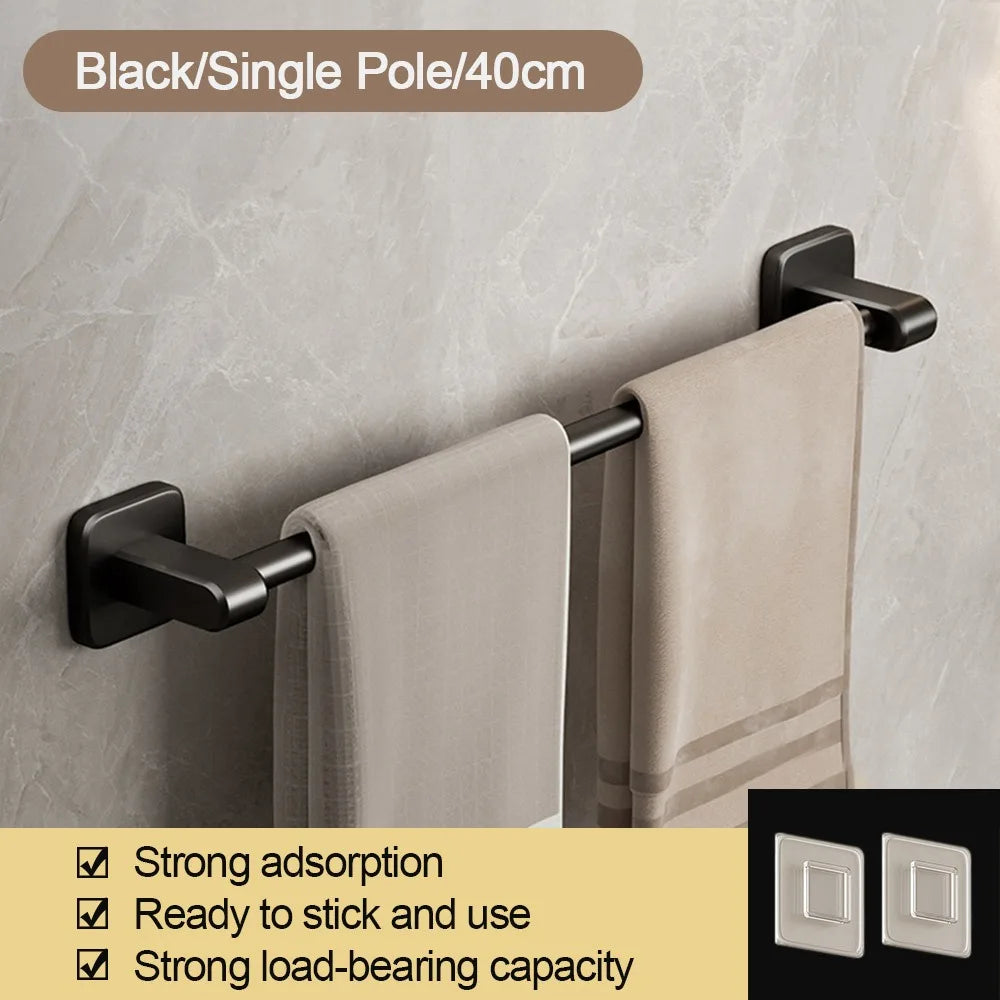 porte serviettes mural adhésif blanc texture tissu beige moderne salle bain 30cm 40cm