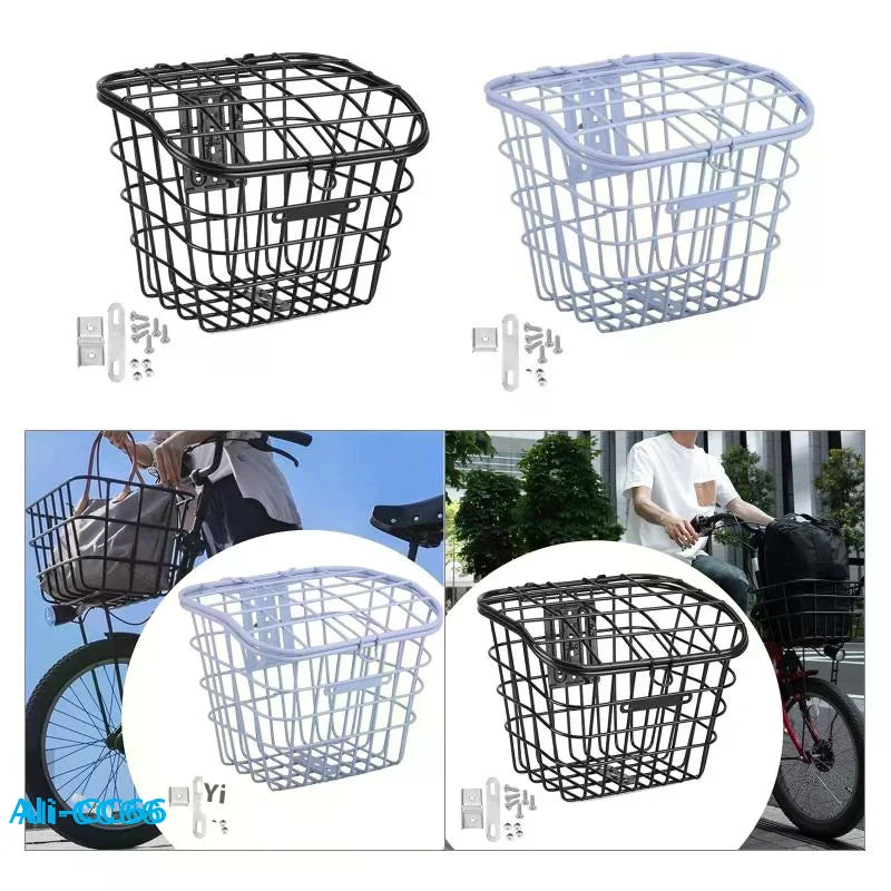 panier vélo blanc maille métallique moderne clips fixation extra large avant arrière clips