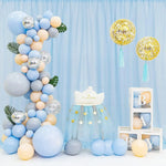 rideau moderne bleu clair uni semi opaque 150x214cm mariage anniversaire