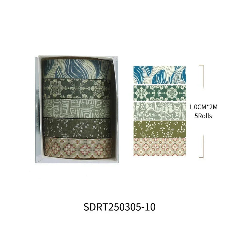 rubans adhésifs décoratifs vintage multicolores floral abstraits géométriques scrapbooking bricolage planificateur journal