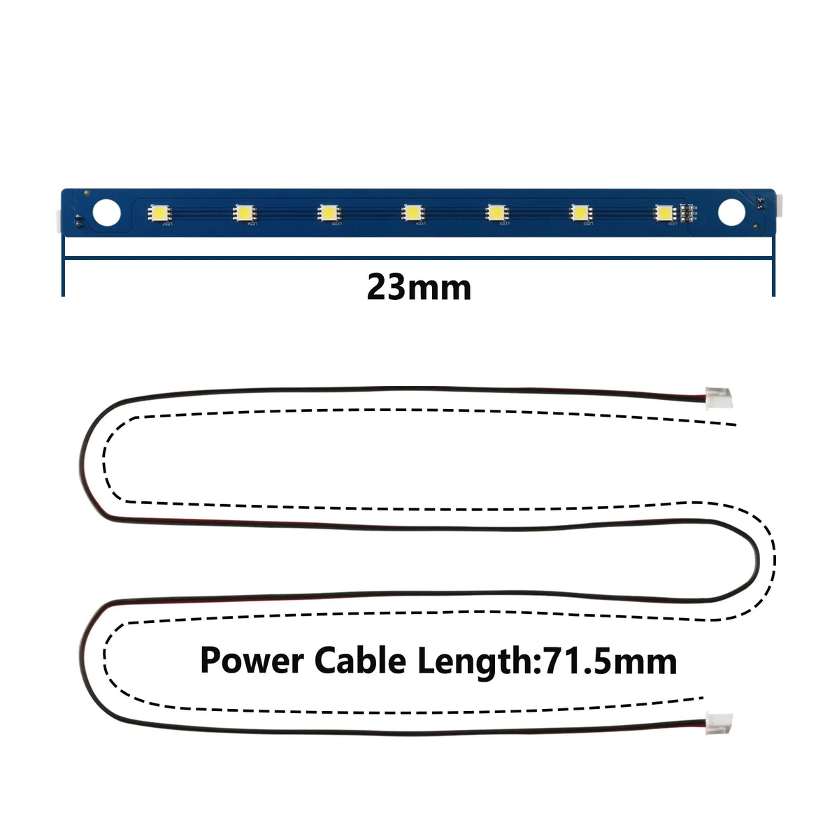 ruban led bleu moderne adhésif 23mm câble puissance 71.5mm kit quincaillerie