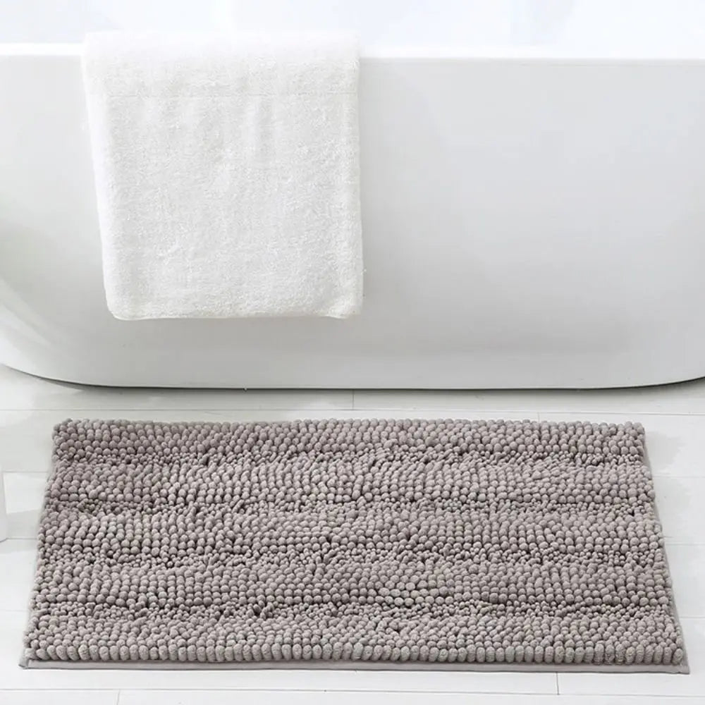 tapis bain antidérapant moderne tissu boules relief beige vert clair gris
