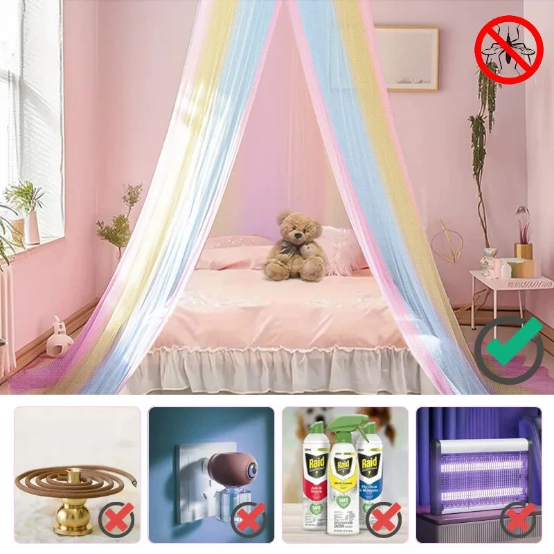 filet lit bébés rose bleu transparent rayures moderne crochet polyester chambre fille