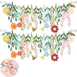 guirlande décorative florale couleurs vives camomille marguerite feuilles stylisées anniversaire enfant classe festive joyeuse