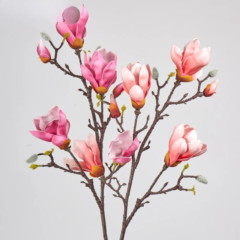 décoration intérieure branche artificielle magnolia blanc rose feuilles naturelles maison mariage anniversaire
