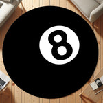 tapis rond noir blanc numéro minimaliste polyester antidérapant salon chambre bain