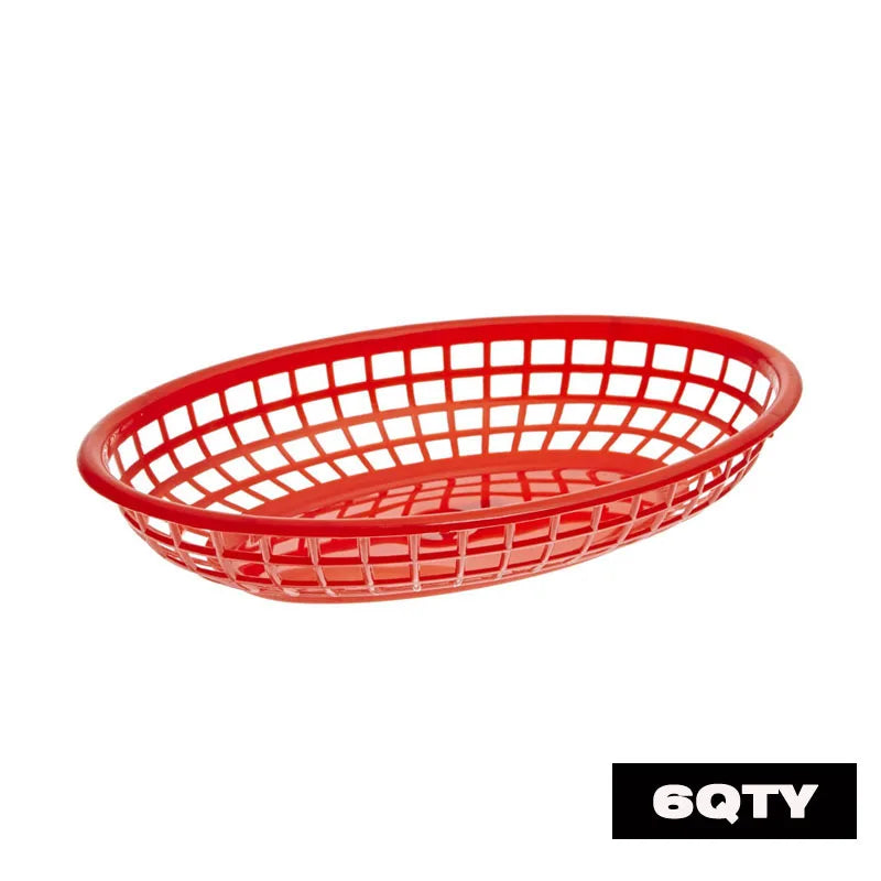 paniers ovales plastique noir vert rouge jaune moderne grille alimentaire service restauration rapide
