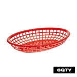 paniers ovales plastique noir vert rouge jaune moderne grille alimentaire service restauration rapide