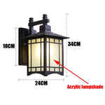 lampadaire mural extérieur bronze noir verre translucide traditionnel ancien fixé mur