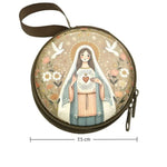 boîte rangement métal zipper illustrations religieuses saints coeurs sacrés multi usages opaques