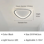 Lampe LED moderne ovale blanc noir 2000 82000 lumens 90 260V