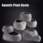 Cache pot XXL céramique noir pour aquarium