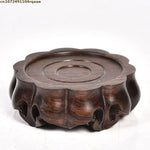 support aquarium bois sculpté marron foncé artisanal rustique decoration