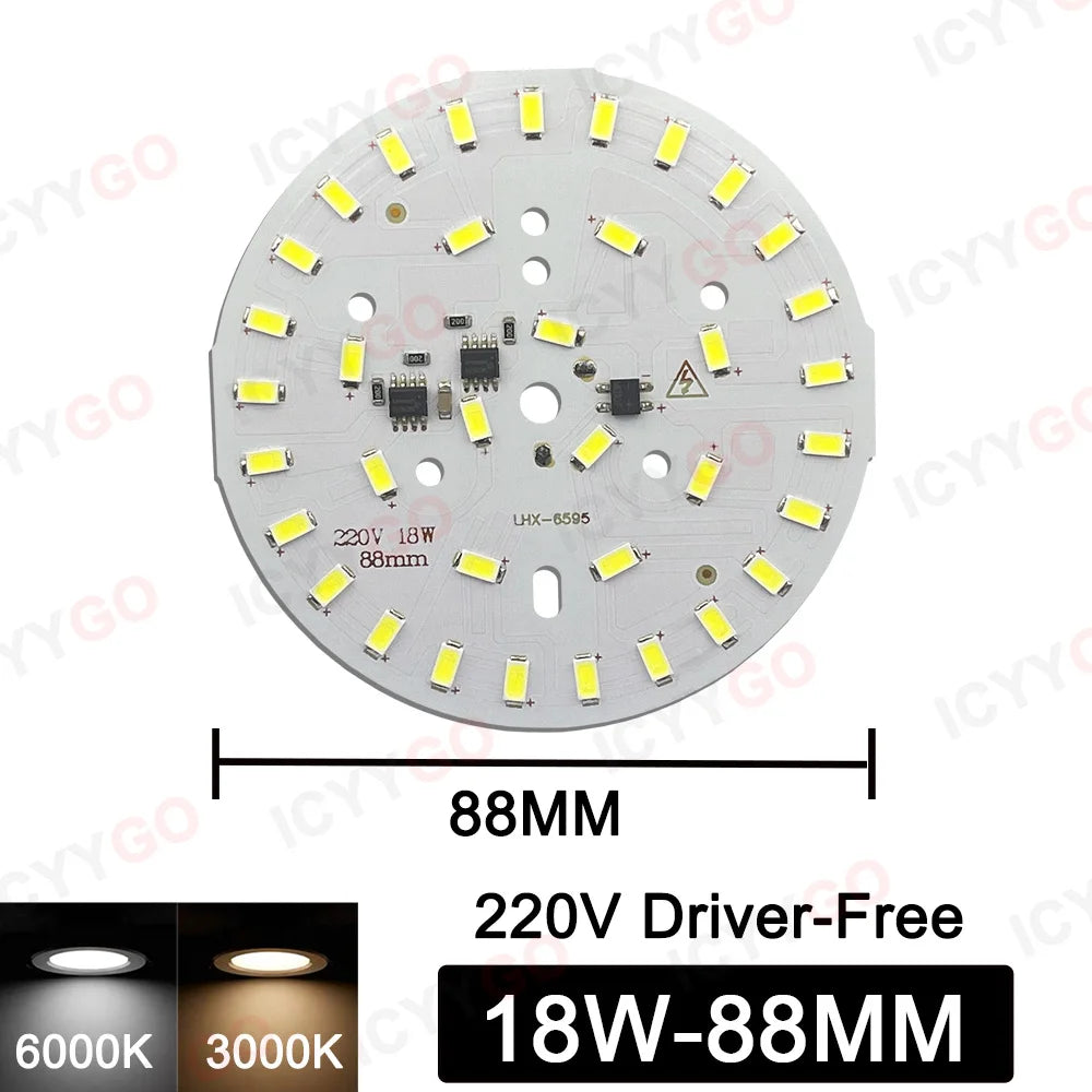 plaque led circulaire 24w blanc 6000k 3000k moderne diodes smd ac220v