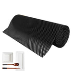 tapis antidérapant grillage utilitaire semi transparent noir marron blanc assiettes couverts vaisselle utilisation camping