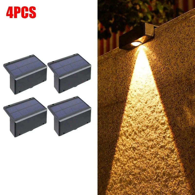 lampe murale solaire étanche ip65 led moderne noir blanc doré minimalistesextérieur
