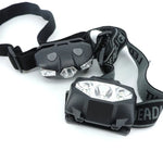 lampe frontale noire led ceinture ajustable moderne camping randonnée puissante