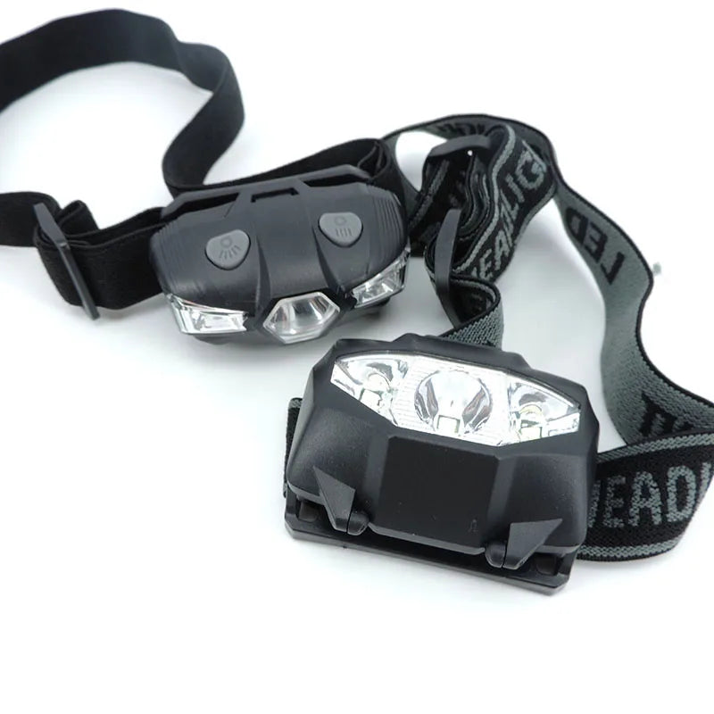 lampe frontale noire led ceinture ajustable moderne camping randonnée puissante