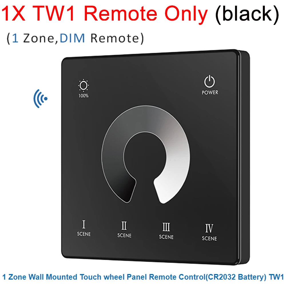 contrôleur rf 2.4g led wall mounted touch panel zone rgb cct dimming veromount