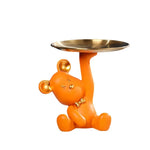 support bijoux moderne ours mignons vert rose orange blanc opacité doré assiettes