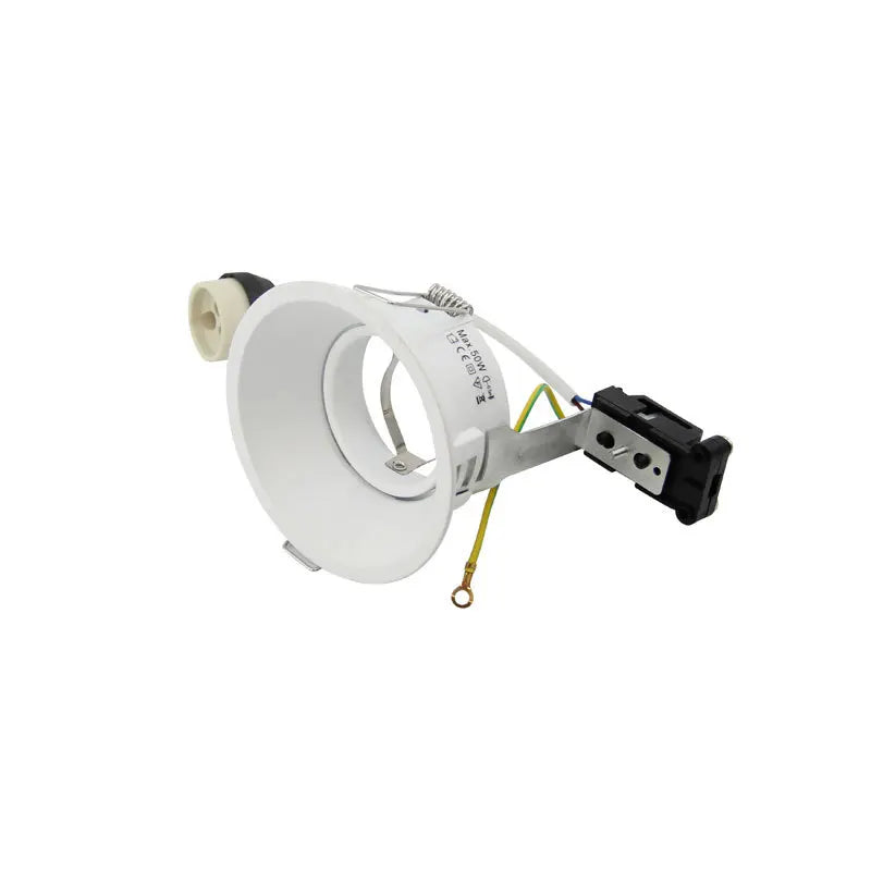 support spot led blanc rond moderne interrupteur bouton poussoir tringle ampoule led câbles électriques