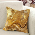 housse coussin carré or beige marbré décoratif moderne polyester fixations chaise salon chambre voiture