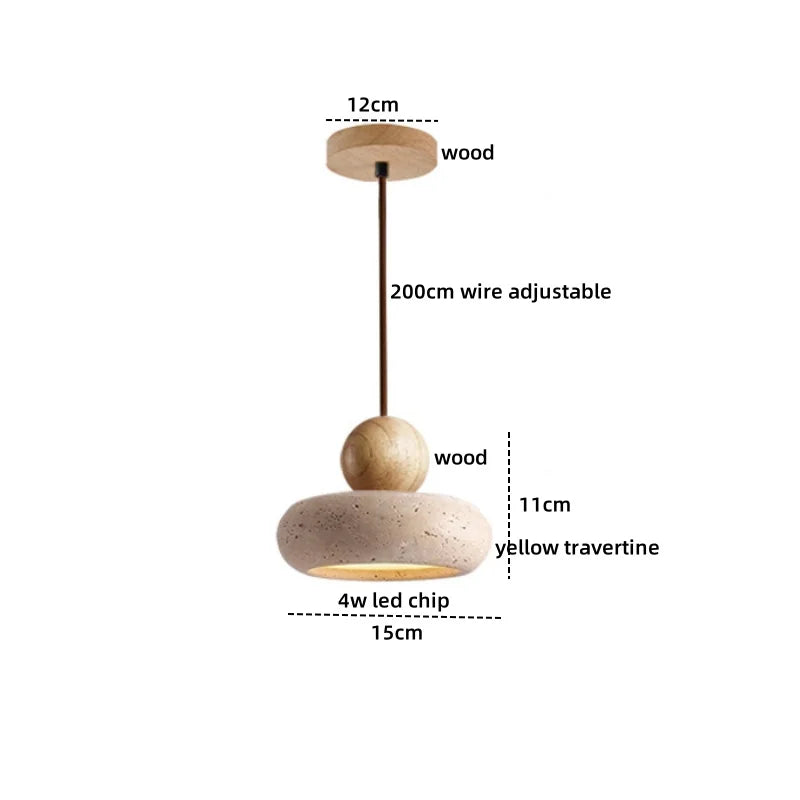 suspension lumineuse moderne pierre naturelle blanc brun lustre salon cuisine chambre minimaliste