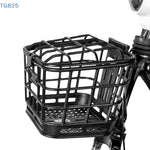 panier avant vélo électrique noir structure grille couvercle poignée fixations utilitaire rangement sac plastique